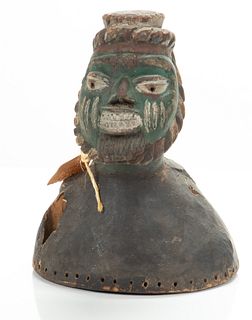 African Bambara Mali, Polychrome And Carved Wood Mask