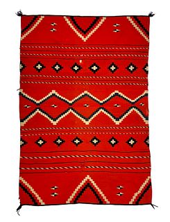 Navajo Germantown Blanket with Classic Design c.1890s, 74" x 51" (T5939)
