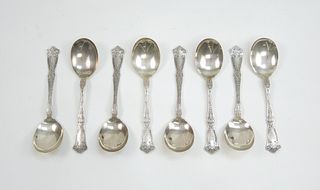 (8) Wallace Sterling Silver Soup Spoons.