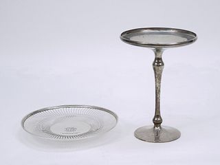 Whiting Sterling Dish & Shreve Weighted Stand.