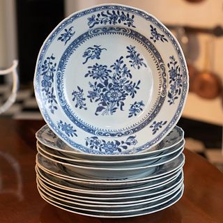 Chinese Blue and White Porcelain Part Dinner Service