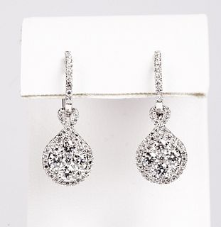 Designer Gregg Ruth 18K Gold and 1.63 Carat Diamond Drop Earrings