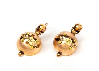 Victorian 10K Rose Gold Drop Earrings