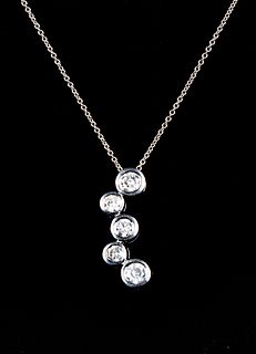 Diamond and 14K Gold Bubble Necklace