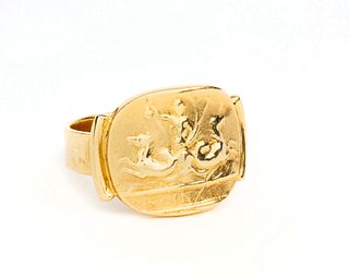 14K Gold Italian Classical Style Ring