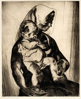 John Edward Costigan (1888-1972) 'Mother and Child, 1957'