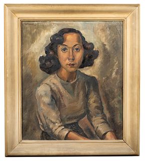 Mary Emma Flood (1900-1987) 'Portrait of a Young Woman, 1945'