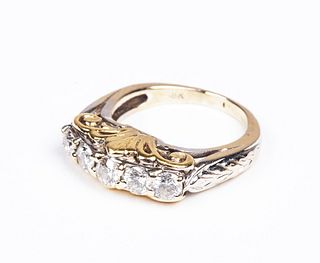18K Two Tone Gold and Diamond Custom Ring