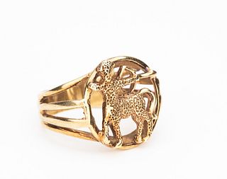 Vintage 14K Gold Sagittarius Archer Ring