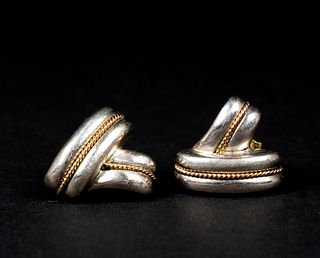 Tiffany & Co. Sterling and 14K Gold Earrings