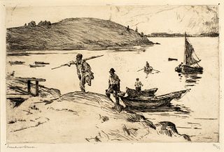 Frank Benson (1862-1951) 'The Landing, 1915'