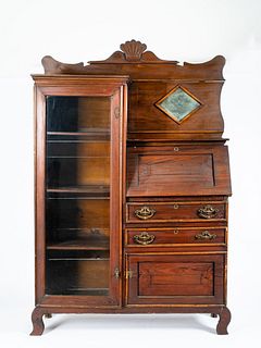 Antique Side by Side Doctor's Secretary Desk and Cabinet