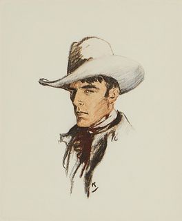 William H.D. Koerner, (1878-1938), "Cowboy - Ed Breem", Watercolor and mixed media on paper, Sight: 12.25" H x 10" W