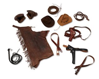 A group of Western leather goods from John Wayne's Estate, 26 Bar Ranch