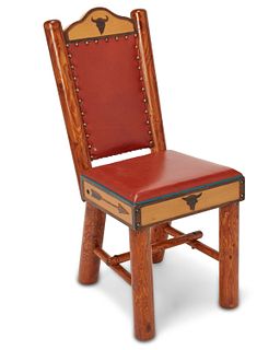 A Wyoming Furniture Co. steer head side chair