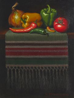 Dorothy Fitzgerald, (1888-1979), "Salsa", Oil on canvas, 18" H x 14" W