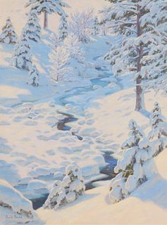 Charles Muench (b. 1966), Snowy landscape, 40" H x 30" W
