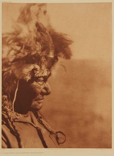 Edward S. Curtis (1868-1952), "A Medicine Head-Dress - Blackfoot," Plate 638 from "The North American Indian" Volume 18