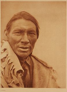 Edward S. Curtis, (1868-1952), "A Cree," Plate 626 from "The North American Indian" Volume 18, Photogravure in brown on tissue-thin Japanese paper, Im