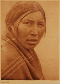 Edward S. Curtis (1868-1952), "A Cree Woman," Plate 627 from "The North American Indian" Volume 18