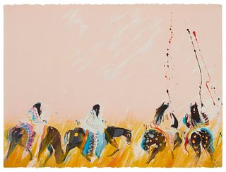 Earl Biss (1947-1998), "Summer Move," 1978, Screenprint in colors on paper, Image/Sheet: 22.5" H x 30" W