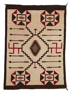 A Navajo storm pattern variant rug