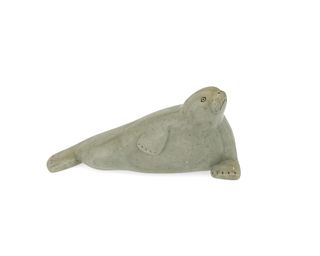 An Inuit carved soapstone seal