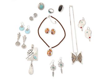 A group of Southwest-style jewelry