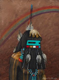 Duane Dishta, (b. 1946), Zuni Pueblo portrait, 1989, Oil on canvas, 8" H x 6" W