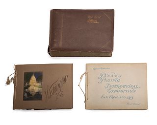 A group of photo/ postcard albums