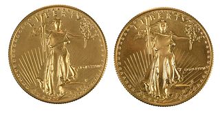 Two Half Ounce American Gold Eagles 