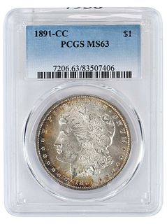 Uncirculated 1891-CC Morgan Dollar