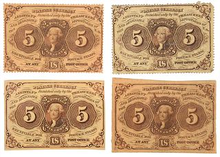 Fractional Currency First Issue Five Cent Variety Set 