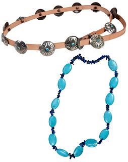 Concho Belt and Lapis Lazuli, Turquoise Necklace