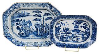Two Chinese Export Canton Ware Trays