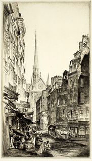 John Taylor Arms (1887-1953) 'La Rue Sauton, Paris,1924'