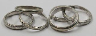 JEWELRY. Grouping of 6 Vintage Wedding Bands.