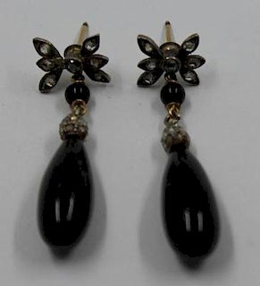 JEWELRY. Victorian Style Onyx, Diamond and Gold