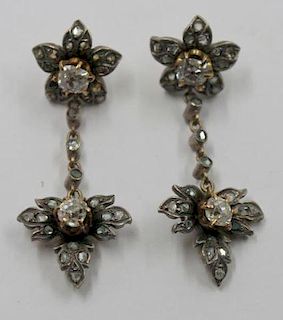 JEWELRY. Victorian Style Diamond and Silver Topped