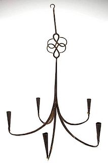WROUGHT-IRON FIVE-ARM CANDLE CHANDELIER