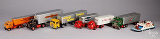 Group of vintage tractor trailer toys
