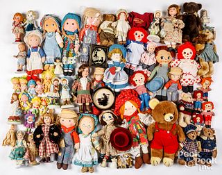 Group of contemporary vintage dolls and bears
