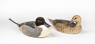 Mark A. Daisey Carved Pair Pintail Ducks