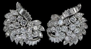18kt. Diamond Cluster Clip On Earrings