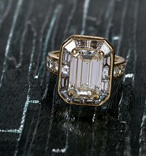 18kt. 5.30ct. Emerald Cut Diamond in a Valentin Magro Diamond Ring-GIA Report