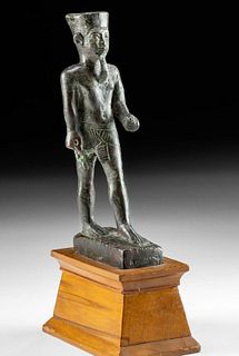 Egyptian Bronze Striding Figure of Amun
