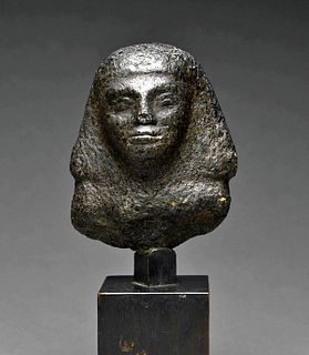 Egyptian Middle Kingdom Granite Head of a Man