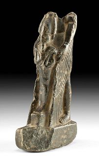 Egyptian Stone Sculpture, Winged Isis Protecting Osiris