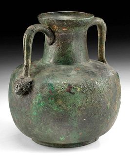 Gallo-Roman Bronze Amphora w/ Maskettes