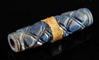 Mesopotamian Paste Glass & Gold Cylinder Seal